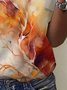 Abstract Print Short Sleeve Crew Neck T-Shirts