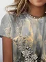 Floral Print Short Sleeve Crew Neck T-shirt