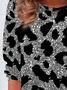 Women's Leopard Print Casual Round Neck Tunic T-Shirt