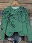 Women's Botanical Floral Spring Crew Neck Sweatshirt
