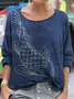 Retro style Koi casual long sleeved T-shirt