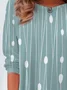 Women's Striped Print Casual Round Neck Tunic T-Shirt