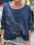 Retro style Koi casual long sleeved T-shirt