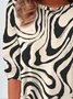 Women's Stripen Print Casual Round Neck Tunic T-Shirt
