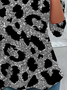 Women's Leopard Print Casual Round Neck Tunic T-Shirt