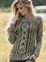 Irish Celtic Knitted Round Neck Sweater