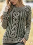 Irish Celtic Knitted Round Neck Sweater