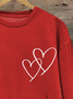 Women's Love Valentine's Day Casual Round Neck Loose Sweatshirt