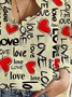 Women's Valentine's Day Love Casual Long Sleeve Shirt