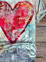 Women's Love Valentine's Day Casual Round Neck Short Sleeve T-Shirt