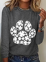 Paw Print Patricks Day Casual Long Sleeve Shirt