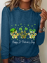 Dog St Patricks Day Casual Long Sleeve Shirt