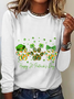 Dog St Patricks Day Casual Long Sleeve Shirt