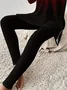 Women's Printing Ombre Daily Going Out Two-Piece Set Black-red Casual Spring/Fall Top With Pants Matching Set