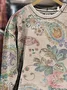 Women's Spring Floral Casual Print Crew Neck Long Sleeve Sweatshirt