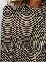 Women's Long Sleeve T-shirt Spring/Fall As Picture Abstract Stripes Printing Jersey Crew Neck Daily Going Out Casual Top