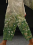 Women's Straight Pants Daily Going Out Pants Green Casual Printing Floral Spring/Fall Pants