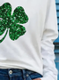 Women's Shamrock St. Patrick's Day Casual Long Sleeve V-Neck T-Shirt
