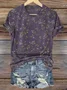 Women's vintage floral print casual long sleeve comfortable T-shirt