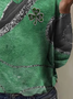 Women's Shamrock St. Patrick's Day Casual Print Long Sleeve V-Neck T-Shirt