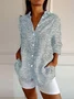 Women's Vintage Floral Print Casual Linen Cotton Shirt