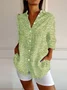 Women's Vintage Floral Print Casual Linen Cotton Shirt