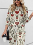Women's Printed Flower Heart Valentine's Day Daily Casual Two-piece Suit