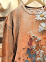 Women's Floral Spring Casual Print Long Sleeve Crew Neck Sweatshirt