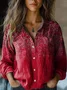 Vintage Ethnic Print Blouse