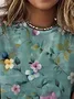 Women's Art Floral Print Short Sleeve T-Shirt