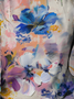 Women's Vintage Art Floral Print Crew Neck Casual T-Shirt