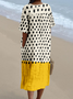 Boho Multicolor Block Loose V Neck Dress With No