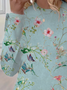 Women's Floral Spring Print Casual Round Neck Long Sleeve T-Shirt