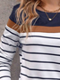 Women's Striped Casual Printed Round Neck Long Sleeve T-Shirt