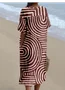 Striped Cotton-Blend Casual Dress With No