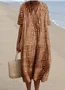 Striped Cotton-Blend Casual Dress With No