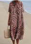 Striped Cotton-Blend Casual Dress With No