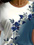 Women's Floral Spring Print Crew Neck Short Sleeve T-Shirt