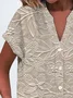 Women's Short Sleeve Shirt Summer As Picture Floral Printing V Neck Daily Going Out Casual Top