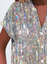 Women's Short Sleeve Shirt Summer As Picture Geometric Printing V Neck Daily Going Out Casual Top
