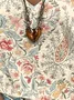 Women's vintage floral print V-neck T-shirt