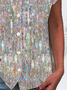 Women's Short Sleeve Shirt Summer As Picture Geometric Printing V Neck Daily Going Out Casual Top