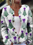 Loose Knitted Christmas Tree Casual Cardigan
