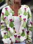 Loose Knitted Christmas Tree Casual Cardigan