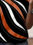 Women's Geometric Print Round Neck Short Sleeve T-Shirt