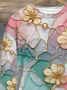 Women's Floral Spring Print Casual Long Sleeve Sweatshirt