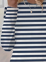 Women's Striped Print Casual Round Neck Long Sleeve T-Shirt