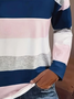 Women's Striped Print Casual Round Neck Long Sleeve T-Shirt
