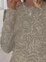 Women's Floral Spring Print Round Neck Long Sleeve T-Shirt
