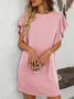Women's Short Sleeve Summer Green Striped Printing Crew Neck Daily Going Out Casual Mini H-Line T-Shirt Dress Dress